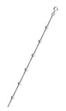 Italian Sterling Silver Polished 120-1.2mm Diamond Cut Bead Chain With Beads with Spring Clasp Closure