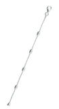 Italian Sterling Silver 030-1.1mm  Chain With Beads with Spring Clasp Closure