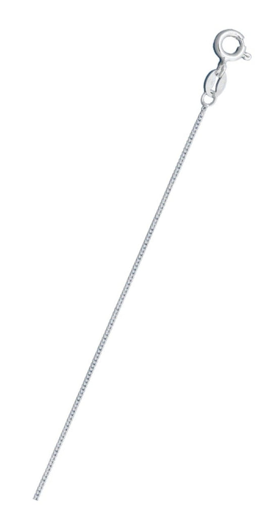 Sterling Silver 025-0.8mm Baby Curb Link Chain with Spring Clasp Closure