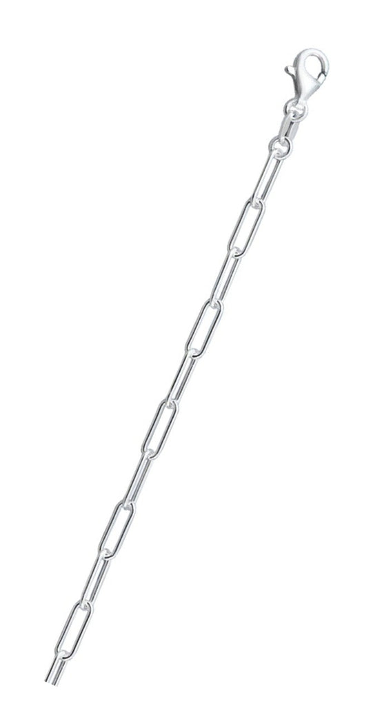 Sterling Silver Round Wire Paperclip 100 Chain