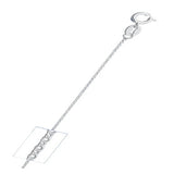 Sterling Silver 025-0.8mm Shiny Cable Chain with Spring Clasp Closure