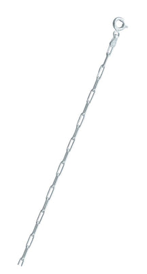 Italian Sterling Silver Flat Edge Paperclip 080-2.3mm Chain with Spring Clasp Closure