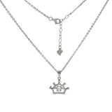 Sterling Silver Crown Dancing CZ in Motion Pendant Necklace