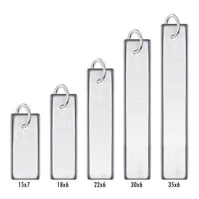 Sterling Silver High Polished Engravable Drop Bar Charm Pendant