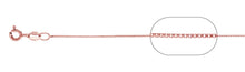 Load image into Gallery viewer, Italian Sterling Silver Rose Gold Plated 019-1mm Box Chain with Spring Clasp closure