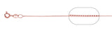 Italian Sterling Silver Rose Gold Plated 012-0.7mm Box Chain with Spring Clasp closure