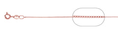 Italian Sterling Silver Rose Gold Plated 012-0.7mm Box Chain with Spring Clasp closure
