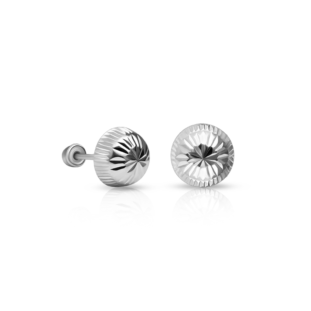 Tresoli Sterling Silver Rhodium Plated Mushroom Screw Back Earring