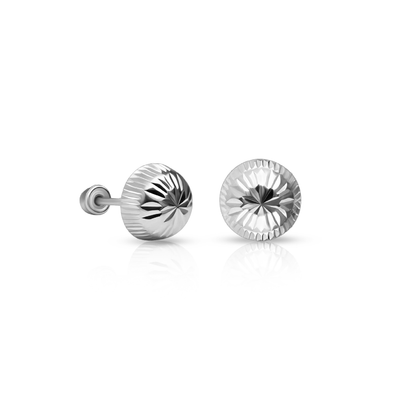 Tresoli Sterling Silver Rhodium Plated Mushroom Screw Back Earring