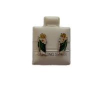 Load image into Gallery viewer, SilaDore Sterling Silver Rhodium Plated Enamel Saint Jude Screw Back Earring