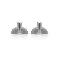Tresoli Sterling Silver Rhodium Plated Whale Tail Screw Back Earring