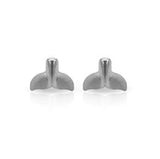 Tresoli Sterling Silver Rhodium Plated Whale Tail Screw Back Earring