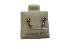 Load image into Gallery viewer, SilaDore Sterling Silver Rhodium Plated Shooting Star Screw Back Earring