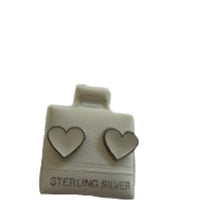 Load image into Gallery viewer, SilaDore Sterling Silver Rhodium Plated Enamel White Heart Screw Back Earring