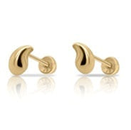 Tresoli Sterling Silver Gold Plated Small Tear Drop Screw Back Earring