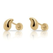 Load image into Gallery viewer, Tresoli Sterling Silver Gold Plated Large Tear Drop Screw Back Earring