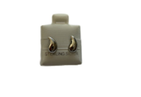 SilaDore Sterling Silver Rhodium Plated Large Tear Drop Screw Back Earring