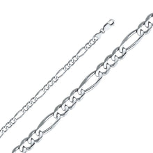 Load image into Gallery viewer, 14K White Gold 6mm Lobster Figaro 3+1 Concave Regular Link Chain With Spring Clasp Closure