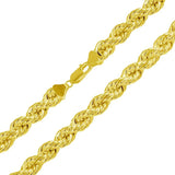 Sterling Silver Yellow Gold Plated Rope 120-6mm Chain