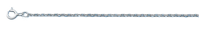 Sterling Silver Rhodium Plated 1.1mm Cable Chain, length 18