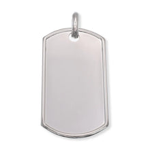 Load image into Gallery viewer, Sterling Silver High Polish Raised Edges Dogtag-18.7mm x 30.7mm