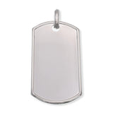 Sterling Silver High Polish Raised Edges Dogtag-22.7mm x 40.2mm