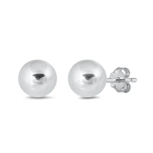 Load image into Gallery viewer, Sterling Silver Ball Earrings with Friction Post/Tension Back