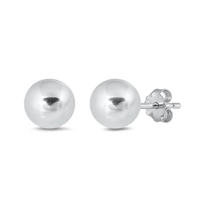 Sterling Silver Ball Earrings with Friction Post/Tension Back