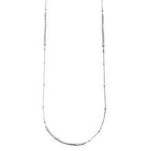 Load image into Gallery viewer, Sterling Silver Rhodium Plated DC Round Bead and Cube Necklace