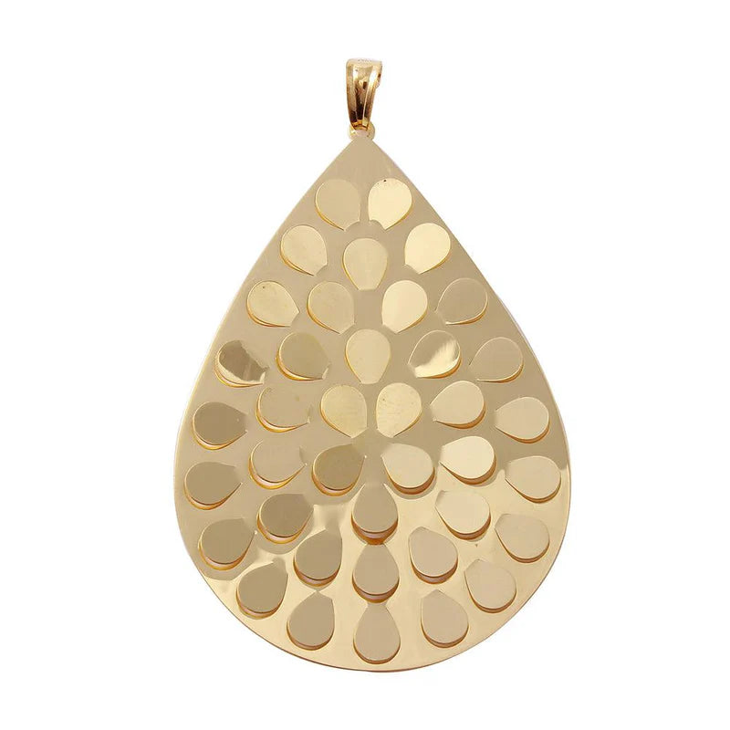 Sterling Silver Gold Plated Flat Scoop Drop Necklace