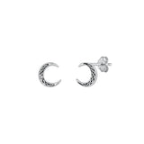 Sterling Silver Oxidized Celtic Moon Earrings