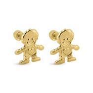 14K Yellow Gold Boy Screw Back Stud Earring