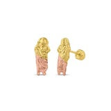 Load image into Gallery viewer, OroTrue 14K Tricolor Gold Saint Jude Screw Back Stud Earring