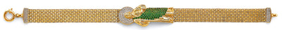 14K Two Tone Gold Bismark CZ St. Jude ID Bracelet