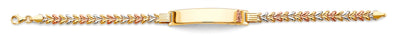 14K Tri Color Gold Thin Guadalupe ID Bracelet