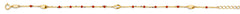 14K Yellow Gold Red Enamel Bead Bracelet And Anklet
