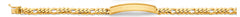 14K Yellow Gold Figaro Link Frame ID Bar Bracelet