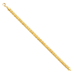 14K Yellow Gold Hollow Byzantine Oval Bracelet