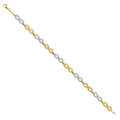14K Two Tone Gold Infinity Crystal DC Bracelet