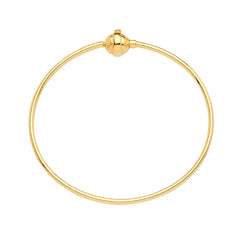 14K Yellow Gold Hollow Bangle Charm For Mix And Match