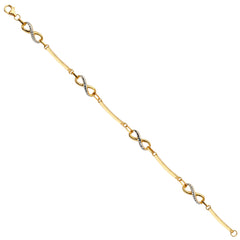 14K Two Tone Gold Infinity Fancy Bracelet
