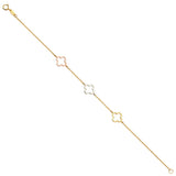 14K Tri Color Gold Plumeria Light Bracelet