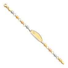 Load image into Gallery viewer, 14K Tri Color Gold Light Stampato ID Bracelet For Junior