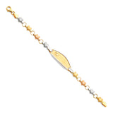 14K Tri Color Gold Light Stampato ID Bracelet For Junior