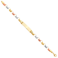 Load image into Gallery viewer, 14K Tri Color Gold Stampato Bracelet With Plain ID For Junior