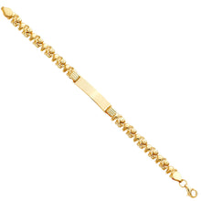 Load image into Gallery viewer, 14K Yellow Gold Elephant Stampato Bracelet With Plain ID For Junior