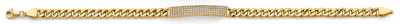 14K Two Tone Gold Cuban CZ ID Hollow Bracelet