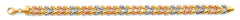 14K Tri Color Gold Fancy Hollow Bracelet