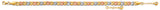 14K Tri Color Gold Butterfly Fancy Bracelet