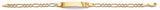 14K Two Tone Gold Figaro WP Cross ID Bracelet